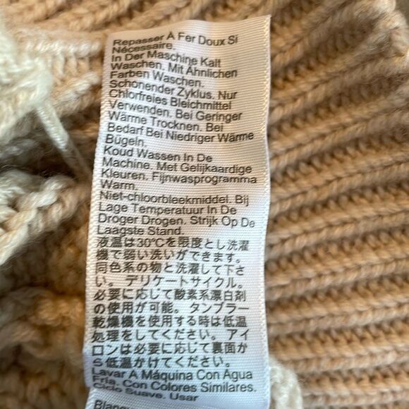 J. Crew Lambswool Blend Cable Knit Cardigan Sweater Tan XXL - Picture 7 of 9